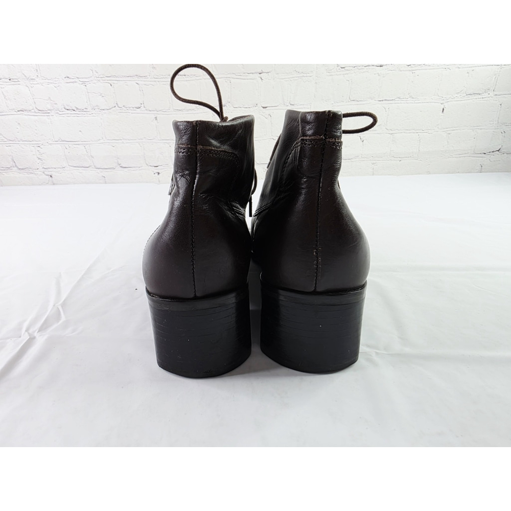 Vintage 90's Easy Sprit Brown Leather Lace Up Boot Chunky Heel Women's Size 10 B - Picture 4 of 8